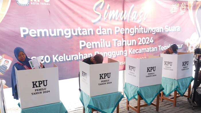 KPU Kota Tegal Gelar Simulasi Pemungutan dan Penghitungan Suara Pemilu 2024