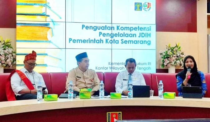 Kemenkum Jateng Paparkan Peran Penting Penyebaran Informasi Hukum saat Rakor JDIH Kota Semarang