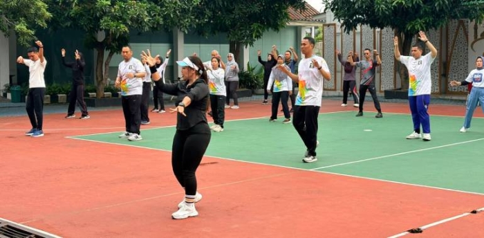 Kemenkum Jateng Gelar Senam Sehat Bersama untuk Jaga Kebugaran Pegawai