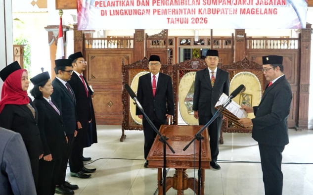 Perkuat Pembangunan Daerah, Grengseng Lantik Pejabat Baru di Lingkungan Kab Magelang 