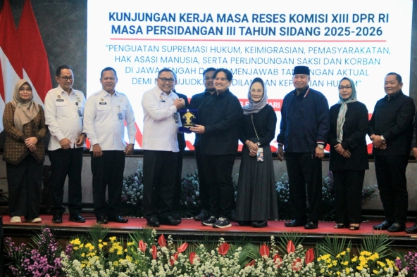 Terima Kunker Reses Komisi XIII DPR RI, Kemenkum Jateng Tegaskan Komitmen Supremasi Hukum