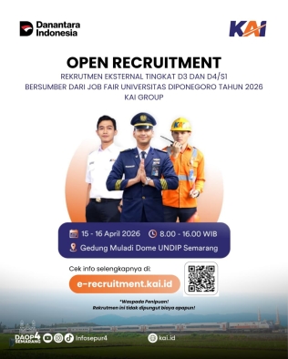 KAI Hadir di Job Fair Undip Semarang, Buka Rekrutmen untuk Lulusan D3 hingga S1