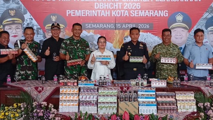 Bea Cukai-Pemkot Semarang Musnahkan Jutaan Batang Rokok Ilegal dan Ribuan Liter Minuman Beralkohol