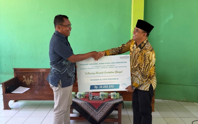 Bandara Semarang Salurkan Bantuan Rp 30 Juta kepada Yayasan Al Fath Podorejo