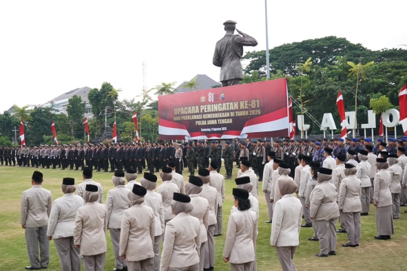 Polda Jateng Gelar Upacara HUT ke-81 RI, Perkuat Semangat Pengabdian kepada Masyarakat